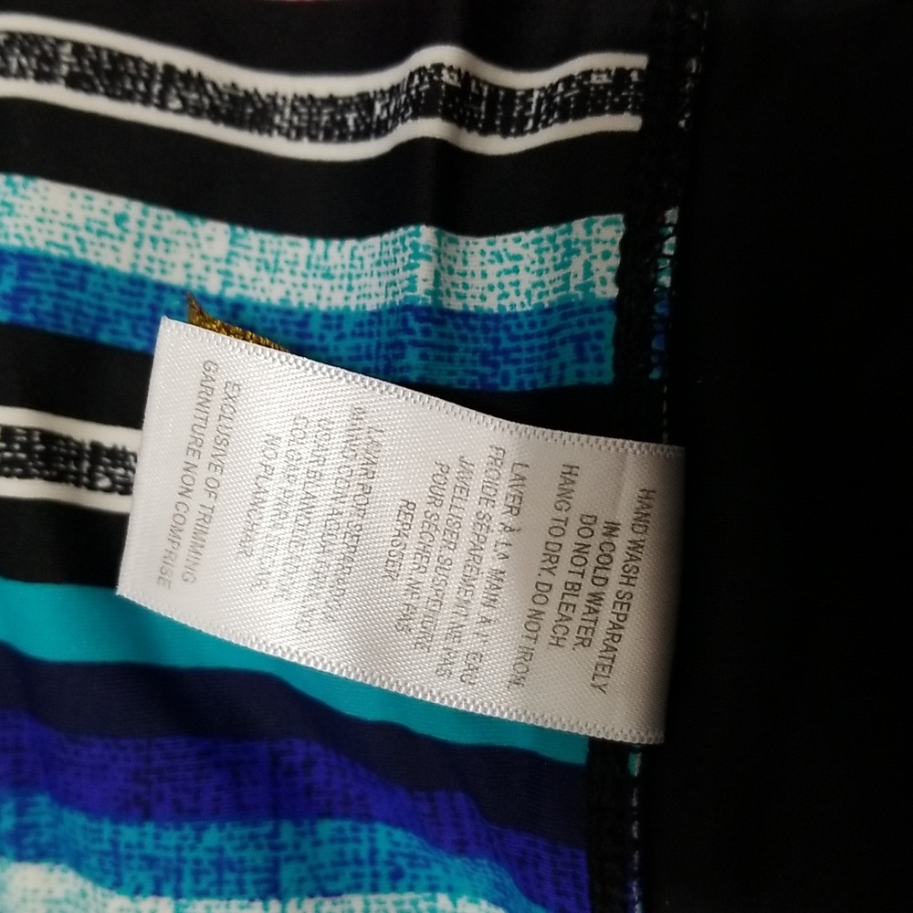 (M/L) Foxy Jeans Colorful Two Piece Tankini Swimsuit Beach Pool Vacation - Picture 8 of 14